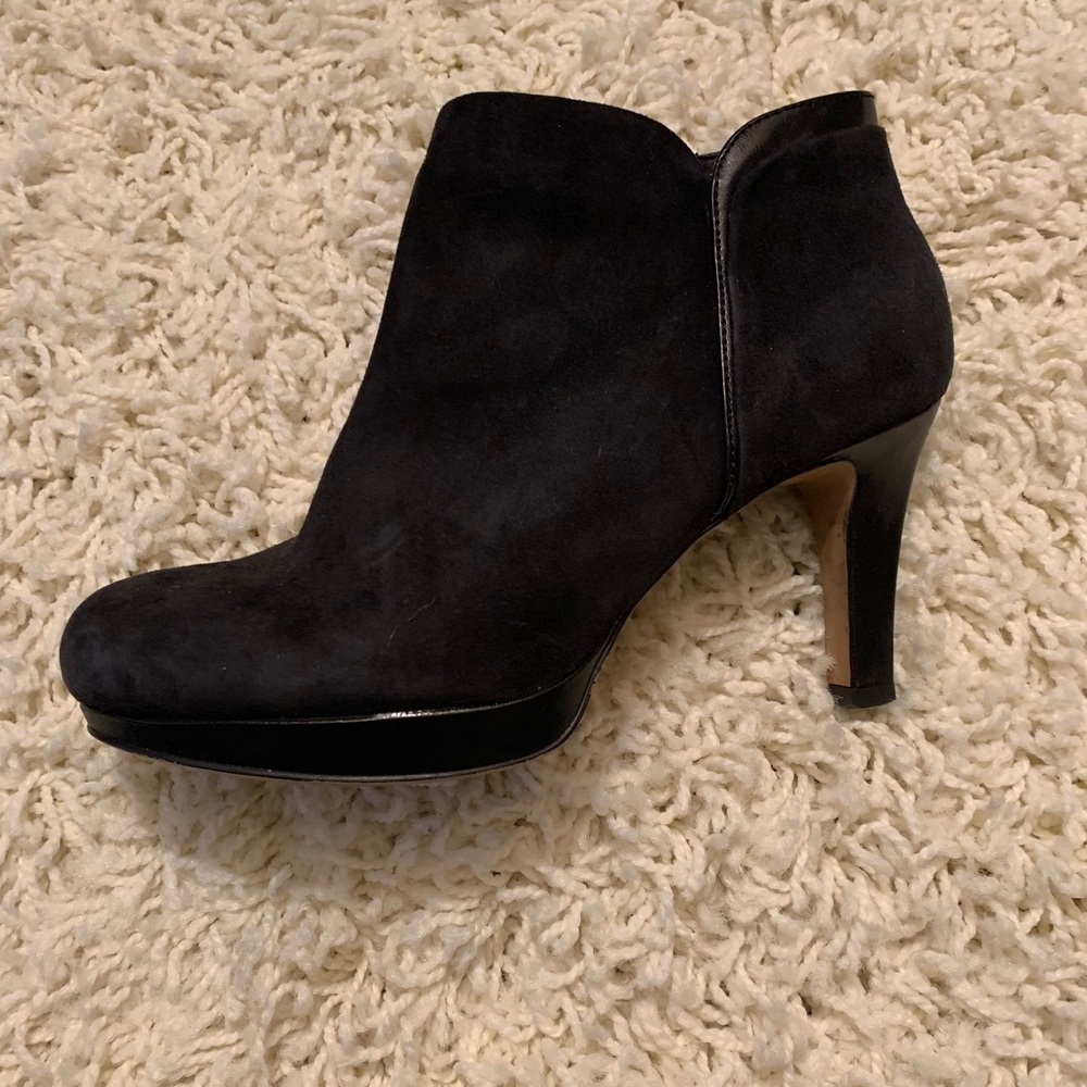 Clarks black stiletto heeled booties